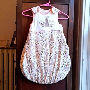 First Wish size 0-6 months organic cotton pink trim bunny design sleep sak padde